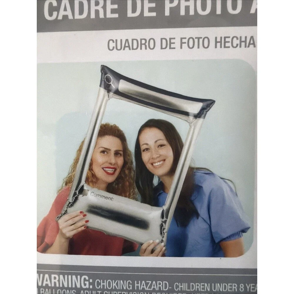 5 Silver Balloon Photo Frame Selfie Prop Photobooth Party Event Wedding Birthday